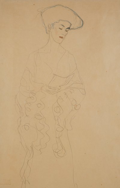 Kissé balra fordulva, 1907 alkotó: Gustav Klimt