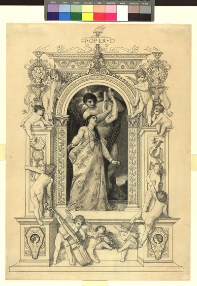 Oper (Vorlage für: Gerlach & Schenk, Allegorien und Embleme Bd. 1 Nr. 64a) alkotó: Gustav Klimt