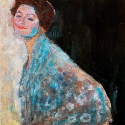 Fehér ruhás hölgy portréja, befejezetlen, 1917 alkotó: Gustav Klimt