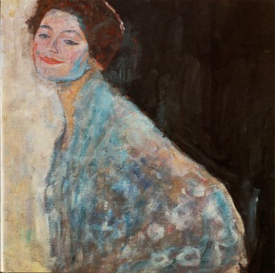 Egy fehér ruhás hölgy portréja alkotó: Gustav Klimt