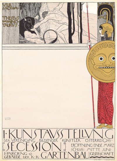 Az 1898-as bécsi első szecessziós kiállítás plakátja alkotó: Gustav Klimt