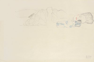 Félmeztelen fekvés jobbra, 1914-1915 körül alkotó: Gustav Klimt