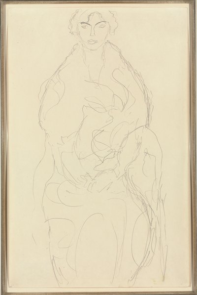 Ülő nő elölről, 1917-18 körül alkotó: Gustav Klimt