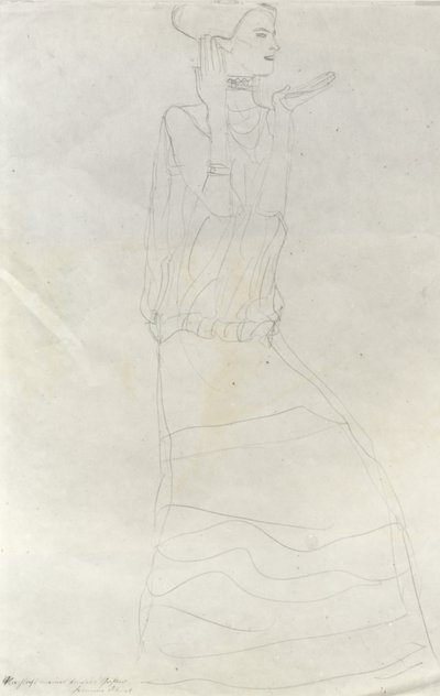 Álló nő felemelt kézzel alkotó: Gustav Klimt