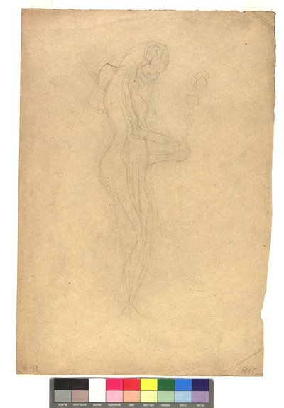 Stehender weiblicher Akt im Profil nach rechts alkotó: Gustav Klimt