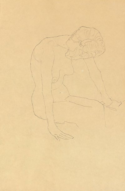 Tanulmány egy női aktról, 1908-1909 körül alkotó: Gustav Klimt