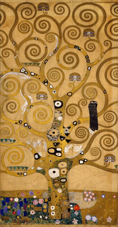 Életfa (Stoclet Frieze) bal oldali részlet, 1905-2009 körül (tempera és akvarell) alkotó: Gustav Klimt