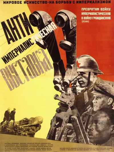 Az antiimperialista kiállítás plakátja alkotó: Gustav Klucis