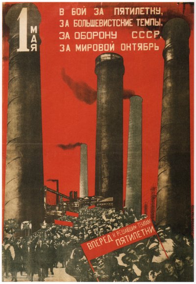 Május elseje. Csatlakozzon az ötéves tervért, 1931-ért folytatott harchoz alkotó: Gustav Klutsis