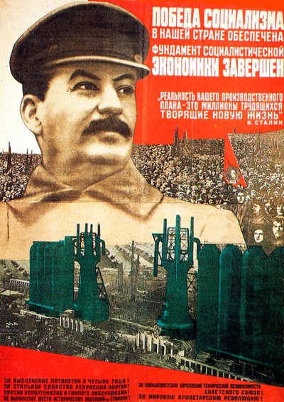 A szocializmus győzelme a Szovjetunióban garantált, poszter, 1932. alkotó: Gustav Klutsis