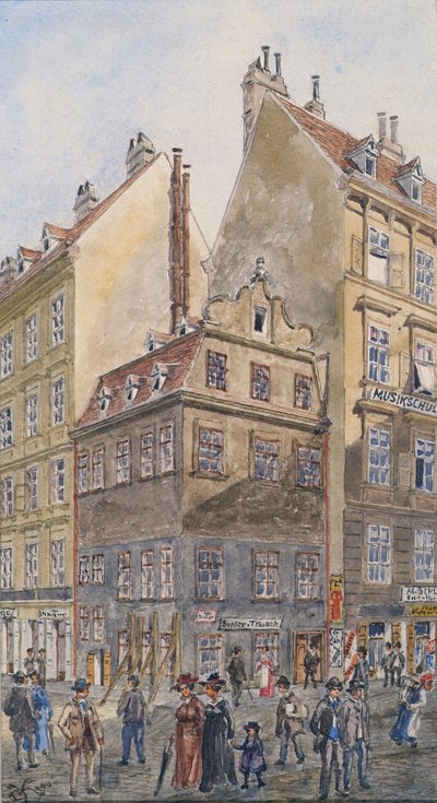 Salzgries Bécsben (Tiefer Graben sarka) alkotó: Gustav Korompay