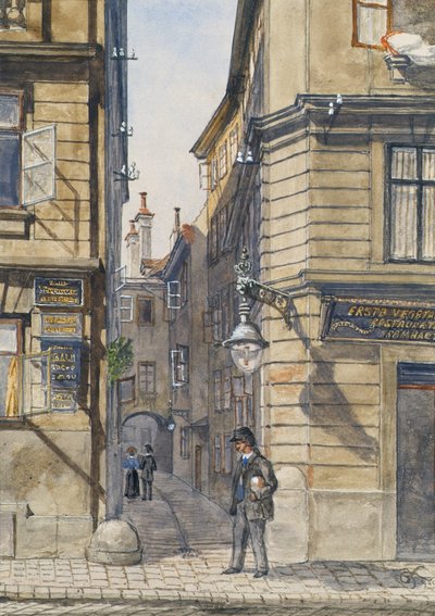 A Brunngasse Bécs első vegetáriánus éttermével alkotó: Gustav Korompay