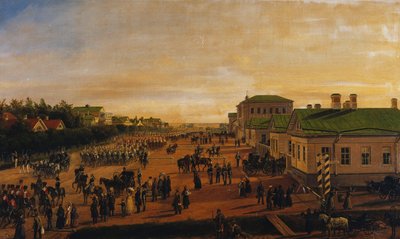 Miklós cár visszatér a katonai parádéről Krasznoe Selóban, 1848 alkotó: Gustav Schwarz