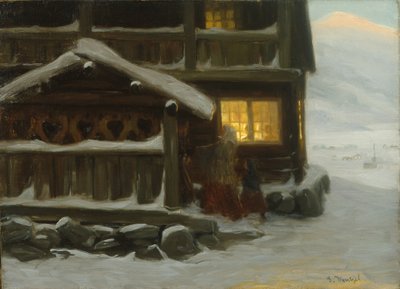 Karácsonyi vendégek (olaj, vászon) alkotó: Gustav Wentzel