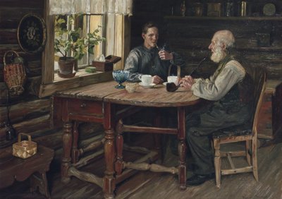 Kávészünet (szünet) 1900 (olaj, vászon) alkotó: Gustav Wentzel
