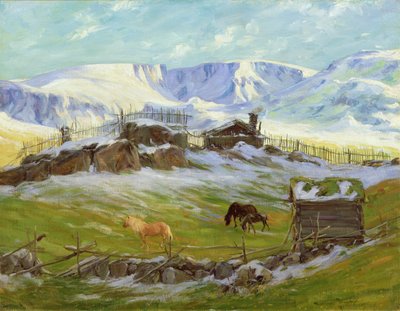 Reggeli nap a hegy felett, Vaga (olaj, vászon) alkotó: Gustav Wentzel