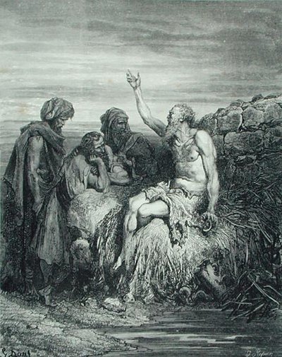 Jób és barátai, metszet: J. Regnier, 1868 körül (metszet) alkotó: Gustave (after) Dore