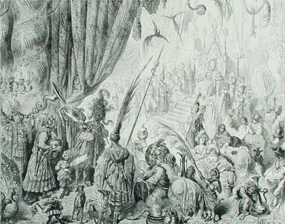 Serendib királyának udvara, 1868 körül (metszet) alkotó: Gustave (after) Dore