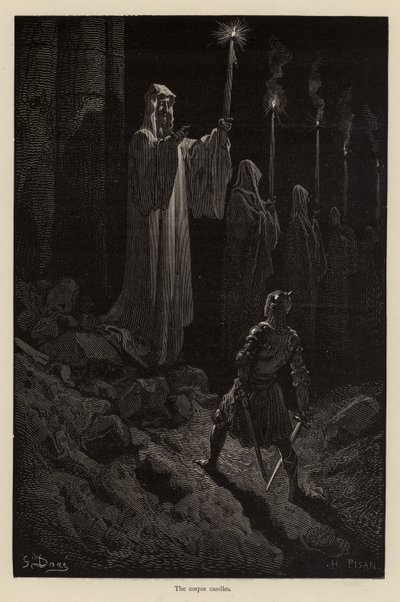 A holttest gyertyái (metszet) alkotó: Gustave (after) Dore