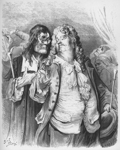 les medecins - Orvosok - Jean de La Fontaine (Lafontaine) "Fables"-jából (1621-95) - gravírozás Gustave Dore (1832-83) nyomán - Magángyűjtemény alkotó: Gustave (after) Dore