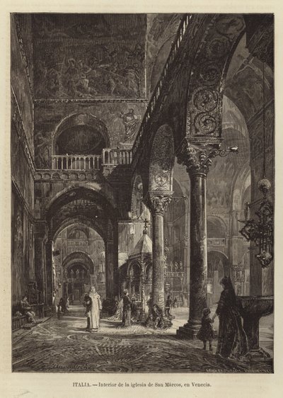 A velencei Szent Márk-bazilika belseje alkotó: Gustave Bauernfeind