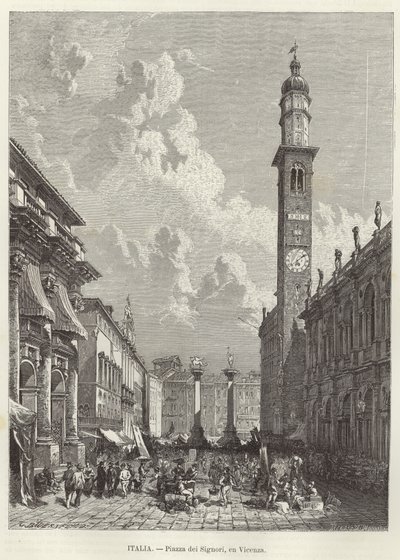 Piazza dei Signori Vicenzában alkotó: Gustave Bauernfeind