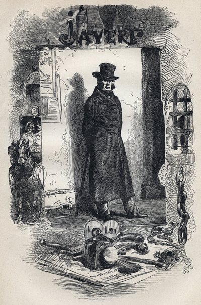 Javert, Victor Hugo „” Nyomorultak” című regényének illusztrációja alkotó: Gustave Brion