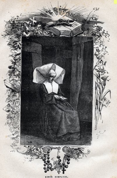 Simplice nővér portréja – Gustave Brion (1824-1877) illusztrációja a Victor Hugo (1802-1885) „A nyomorultak – első rész: Fantine” című művéhez, 1862 alkotó: Gustave Brion