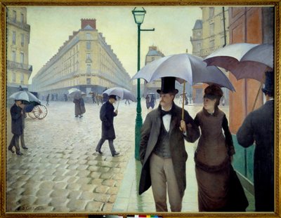 A street in Paris in rainy weather in 1877 alkotó: Gustave Caillebotte
