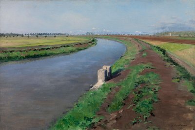 Egy csatorna partjai, Nápoly közelében alkotó: Gustave Caillebotte