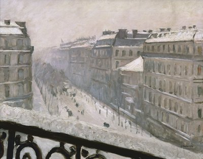 Boulevard Haussmann a hóban, 1879 vagy 1881 alkotó: Gustave Caillebotte