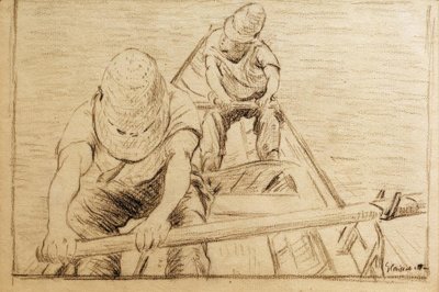 A Yerresen evező kenusok alkotó: Gustave Caillebotte