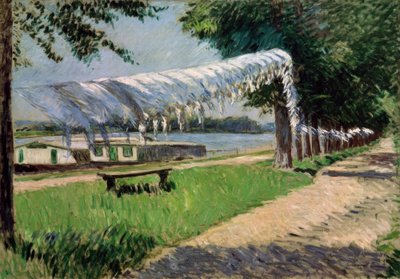 Mosodaszárítás a Szajna partján, Petit Gennevilliers alkotó: Gustave Caillebotte