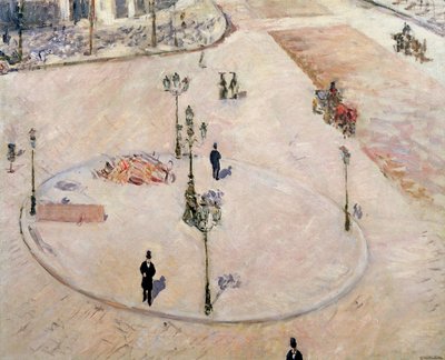 Traffic Island a Boulevard Haussmannon, 1880 alkotó: Gustave Caillebotte