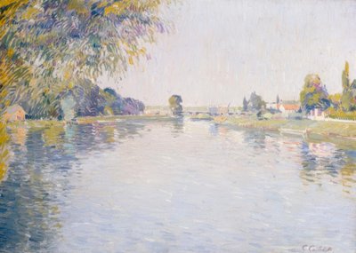 Kilátás a Szajnára és az Argenteuil-partra, a Pont de felé alkotó: Gustave Caillebotte