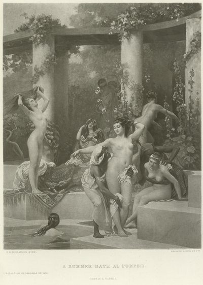 Nyári fürdő Pompejiben (mélynyomás) alkotó: Gustave Clarence Rodolphe Boulanger