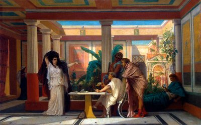 Színházi próba egy ókori római költő házában”, 1855. alkotó: Gustave Clarence Rodolphe Boulanger