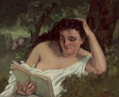 Egy fiatal nő olvas alkotó: Gustave Courbet