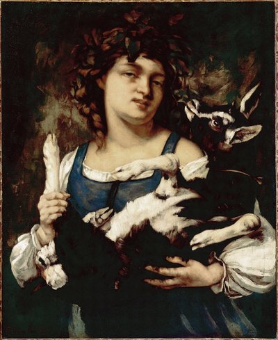 Vidéki lány gyerekkel Gustave Courbet festménye alkotó: Gustave Courbet