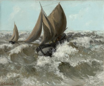A vitorlás (tengeri tájkép). 1869 körül alkotó: Gustave Courbet