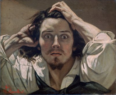 „Kétségbeesett, önarckép”, 1841 alkotó: Gustave Courbet