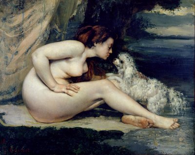Női akt kutyával (Leotine Renaude portréja) 1861-62 (olaj, vászon) alkotó: Gustave Courbet