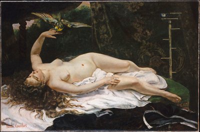 Franciául:  La Femme au perroquet Nő egy papagájjal alkotó: Gustave Courbet