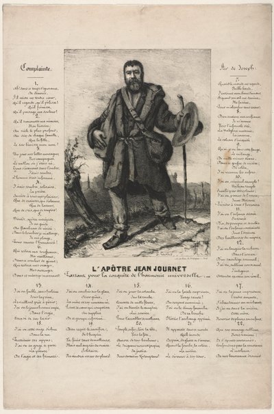 Jean Journet az egyetemes harmónia meghódításáért indul, 1850. alkotó: Gustave Courbet