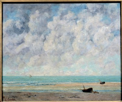 A tenger nyugodt időben alkotó: Gustave Courbet