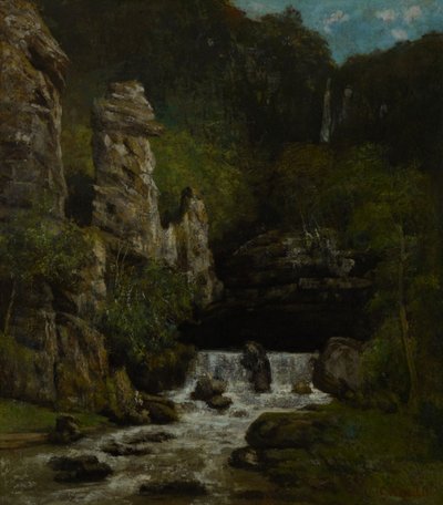 Tájkép vízeséssel alkotó: Gustave Courbet