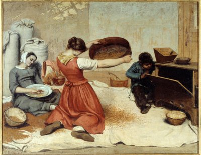 A búzacsiszolók Gustave Courbet (1819-1877) festménye 1854 Méret: 1,31 x 1,67 m Nantes, Szépművészeti Múzeum alkotó: Gustave Courbet