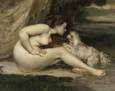 Meztelen nő kutyával, 1861-1862 alkotó: Gustave Courbet