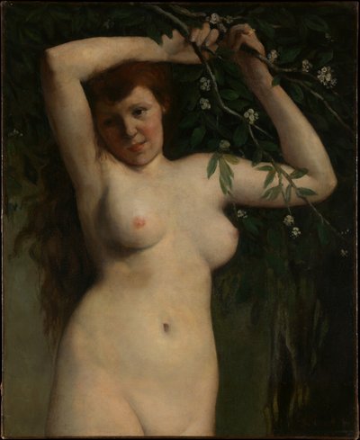 Akt virágzó ággal alkotó: Gustave Courbet