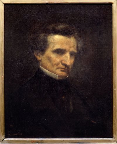Hector Berlioz (1803-1869) francia zeneszerző portréja. Gustave Courbet (1819-1877) festménye alkotó: Gustave Courbet